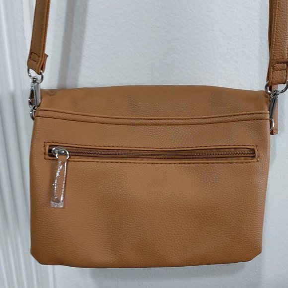 Kenneth Cole Multi Layer Zipper Fold Over Messenger Stylish Crossbody Bag - Picture 4 of 10